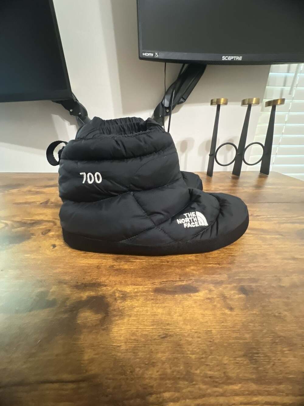 The North Face 700 Fill Down Nuptse Bootie Slippers Black Women's Size M